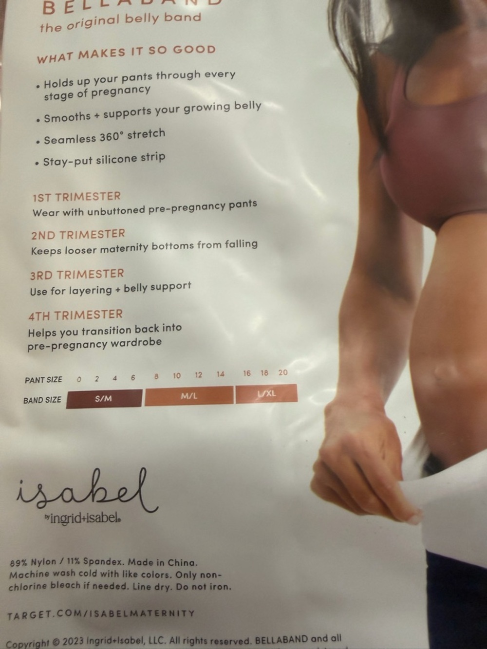 Isabel by Ingrid & Isabel Bellaband Maternity Belly Band M/L Black  NEW - Picture 5 of 5